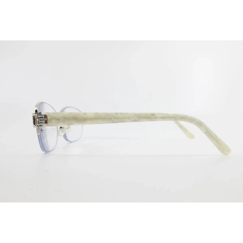 SP 4006 YG Silver White Marble Semi Rimless Eyeglass Frames 54-18-135